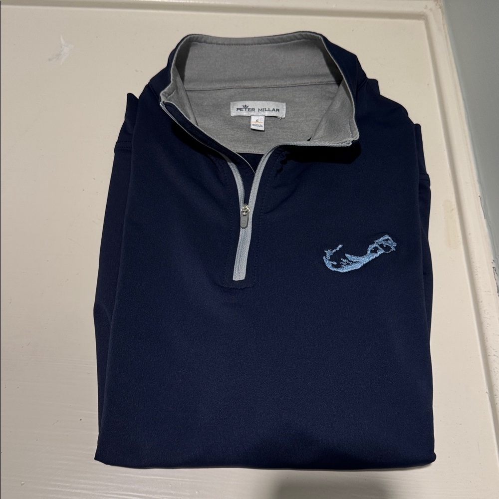 Peter Millar Midnight Blue Quarter-Zip Performance Pullover